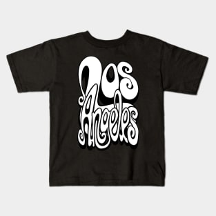 Los Angeles lettering art - white and black Kids T-Shirt